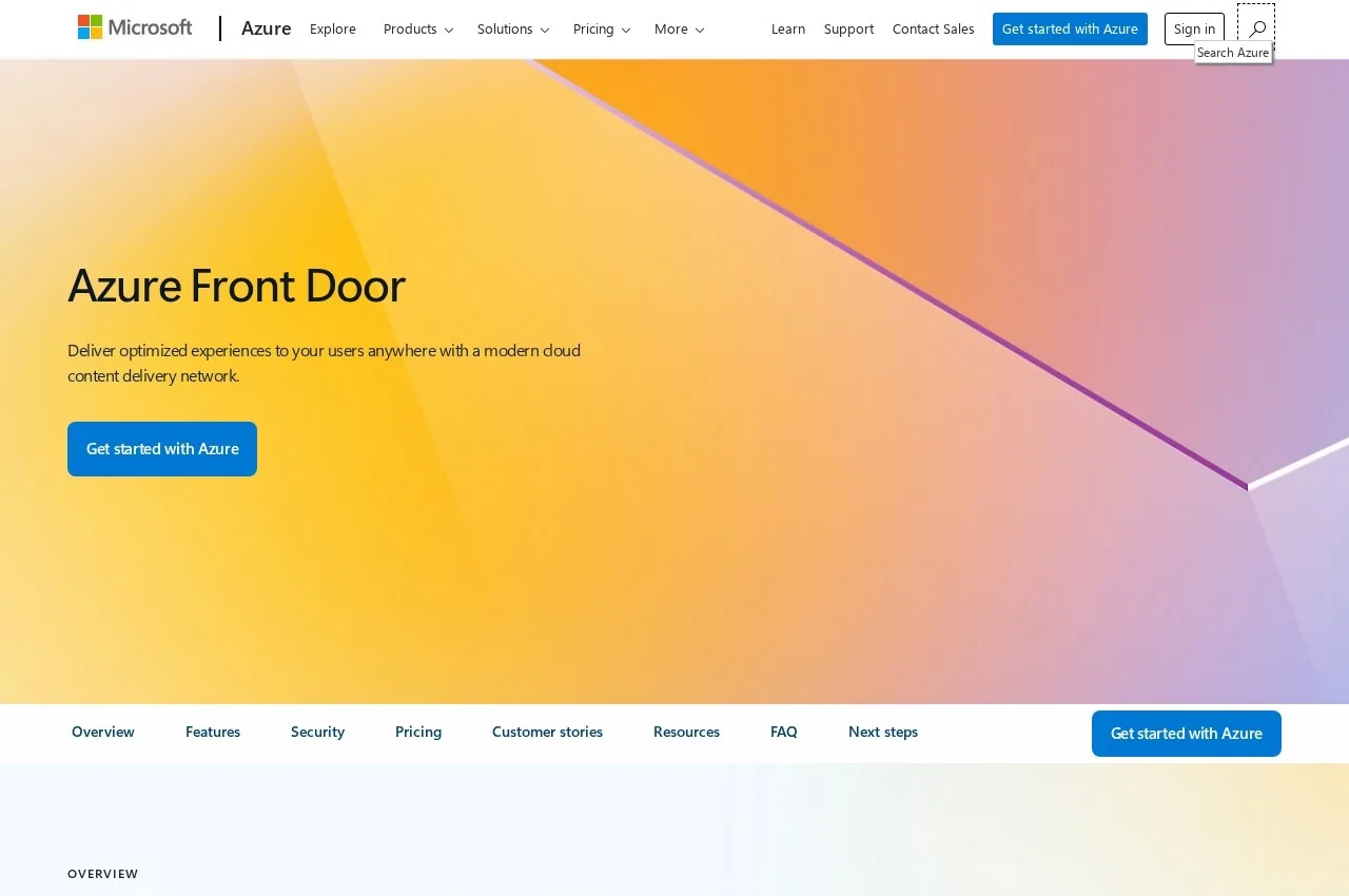 Azure Front Door screenshot