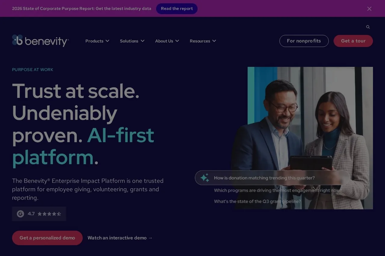 Benevity screenshot