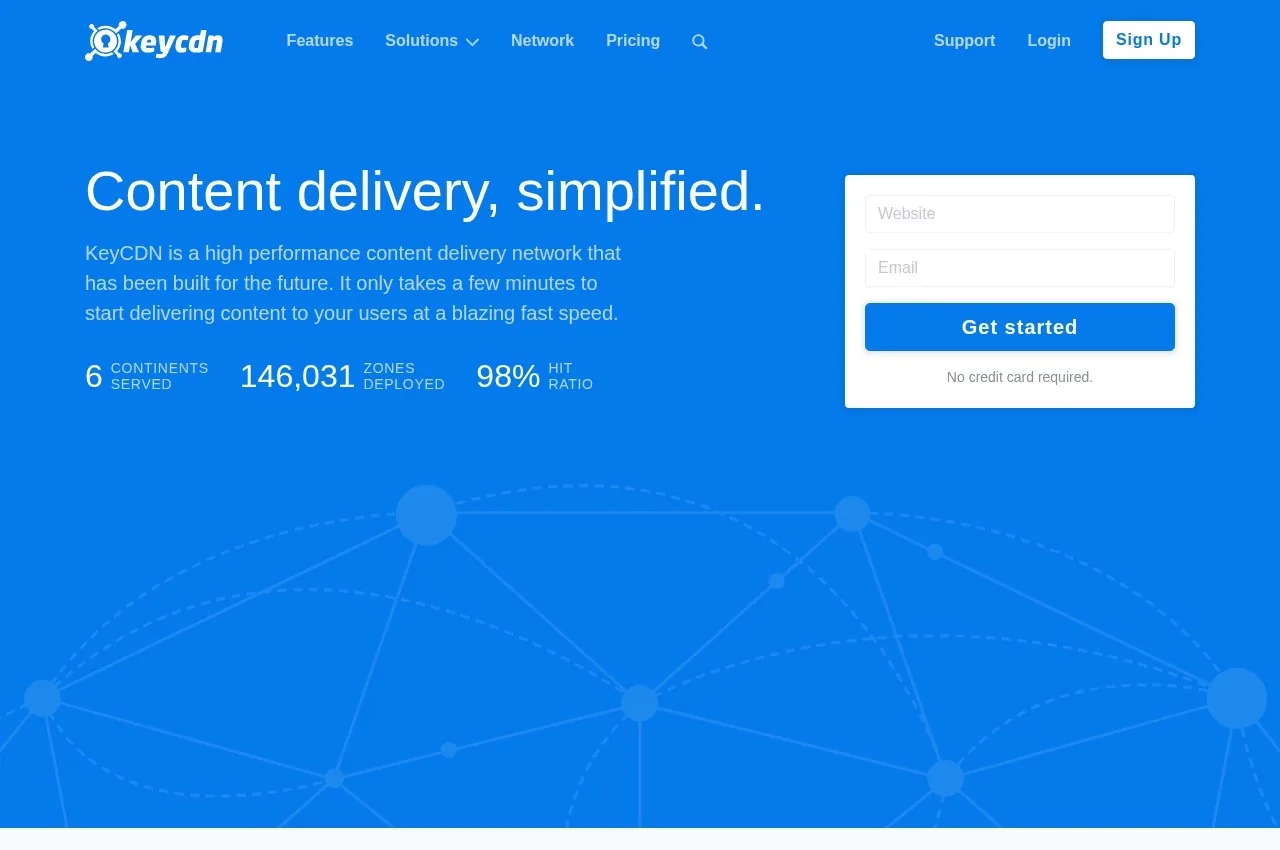 KeyCDN screenshot
