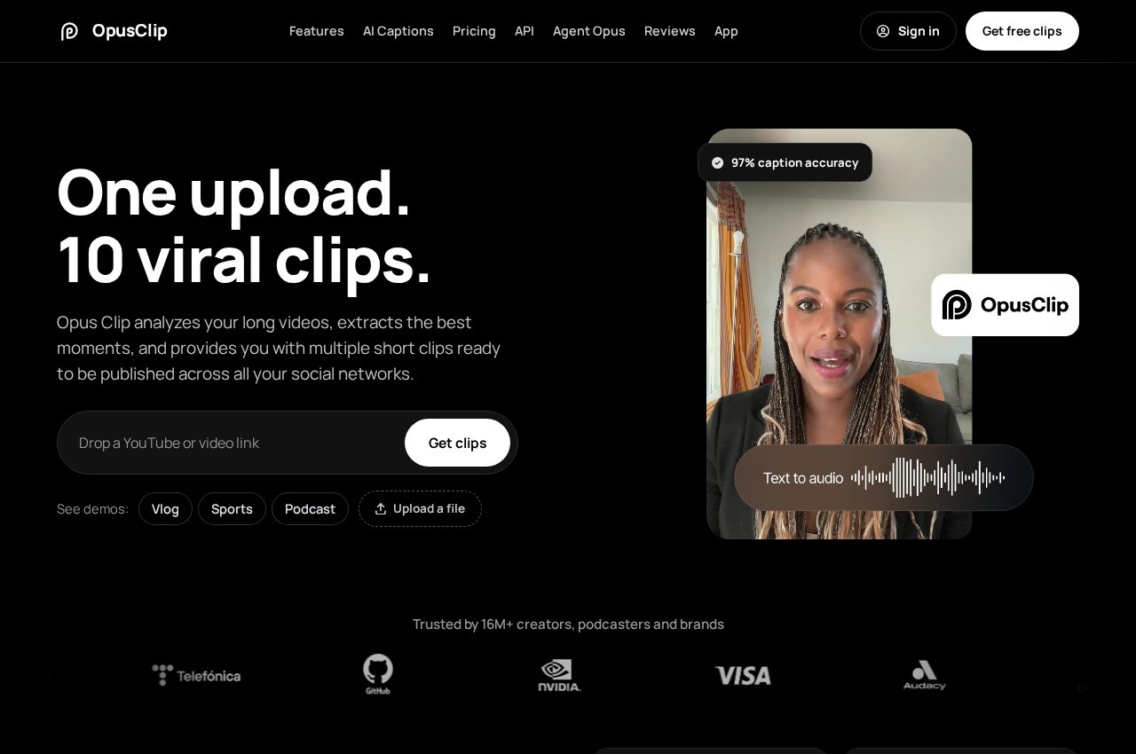 Opus Clip screenshot
