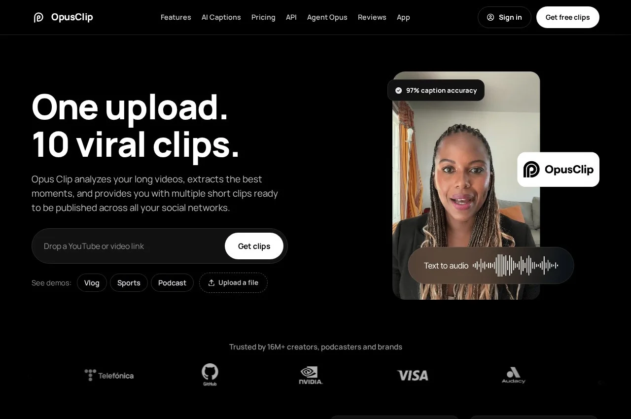Opus Clip screenshot