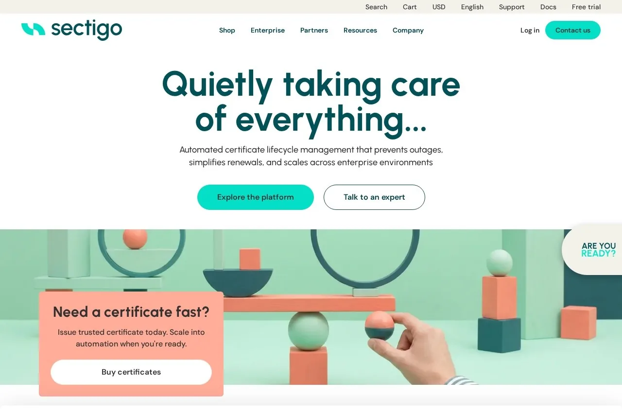 Sectigo Certificate Manager screenshot