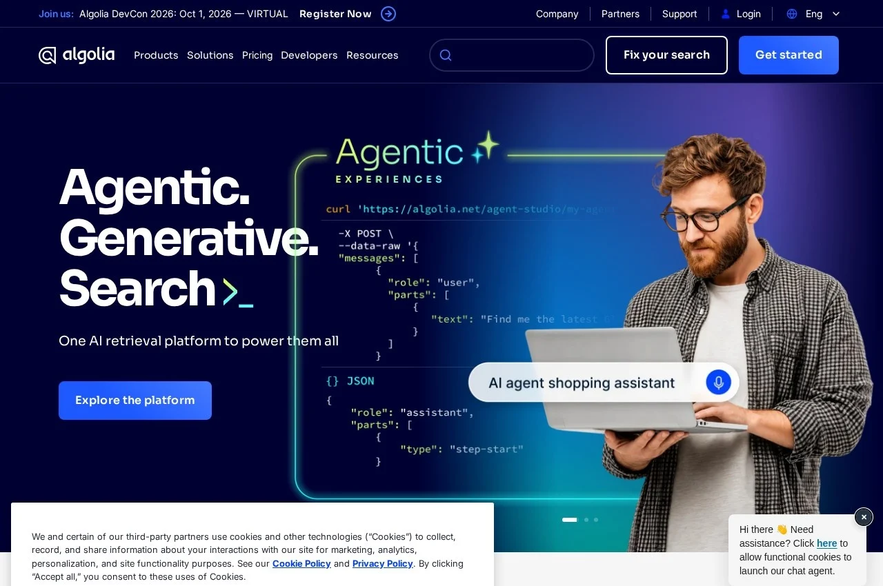 Algolia screenshot