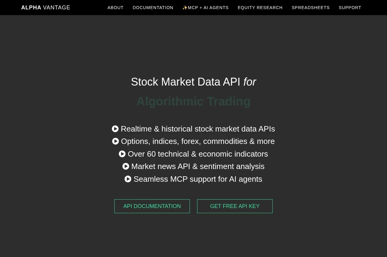Alpha Vantage screenshot