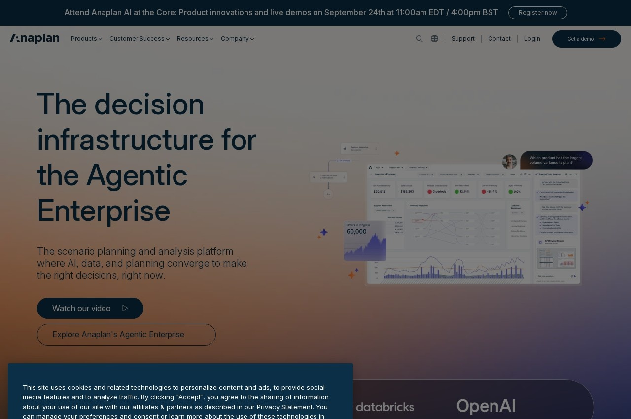 Anaplan Supply Chain screenshot