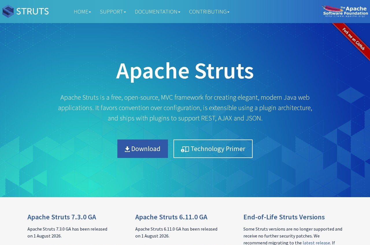 Apache Struts screenshot