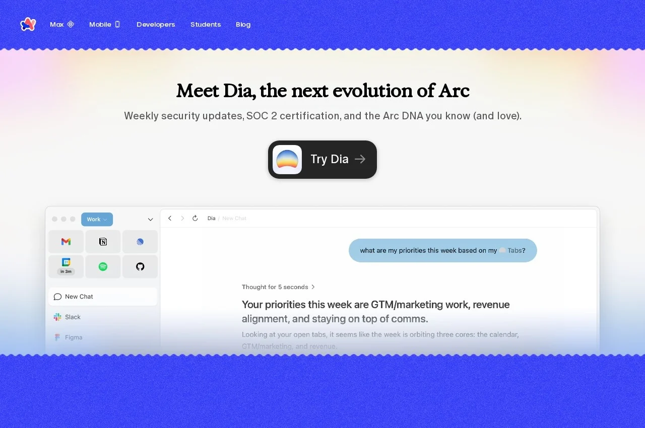 Arc screenshot