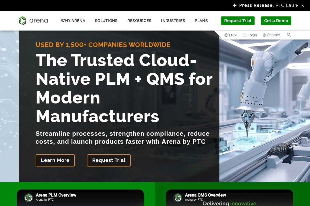 Arena PLM screenshot