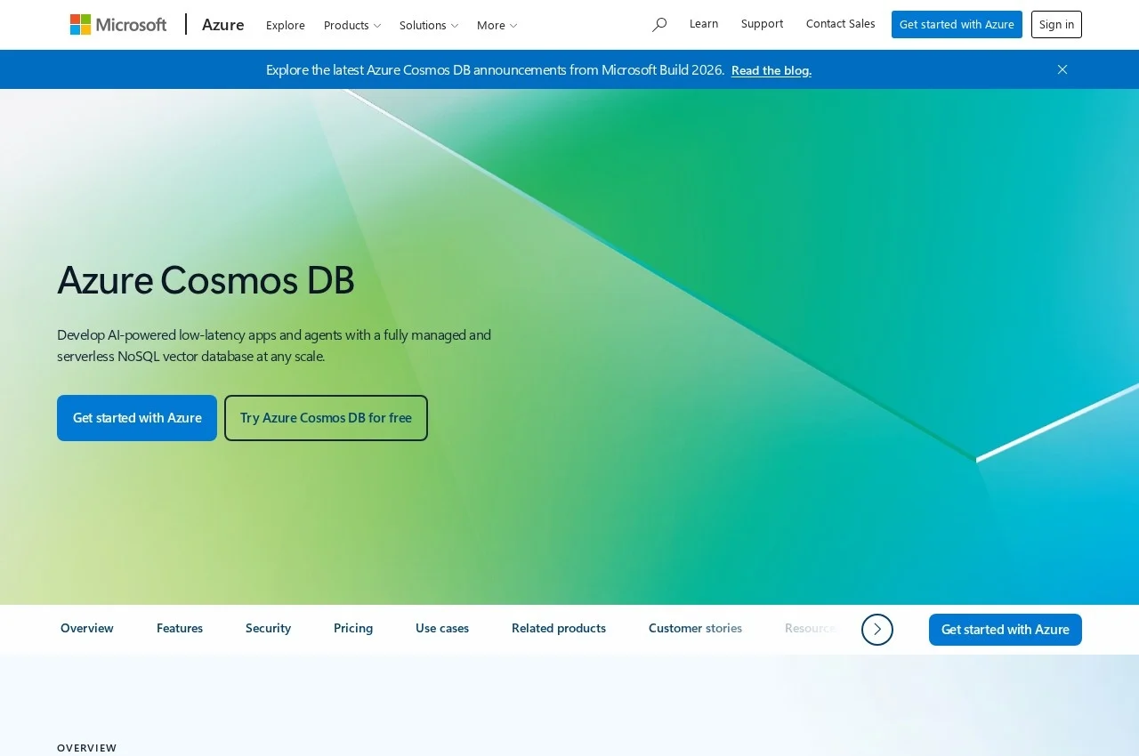 Azure Cosmos DB screenshot
