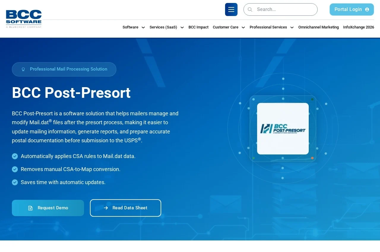 BCC Post Presort screenshot