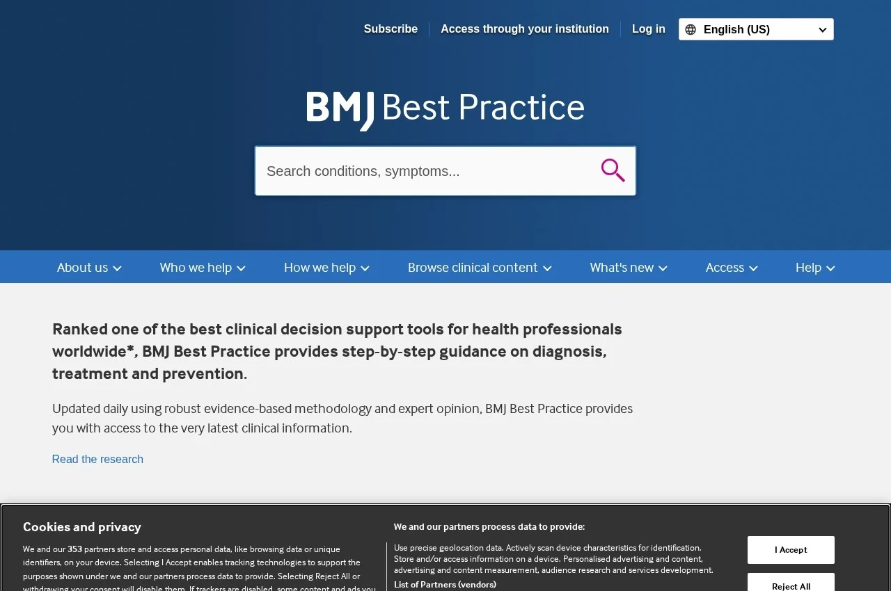 BMJ Best Practice screenshot