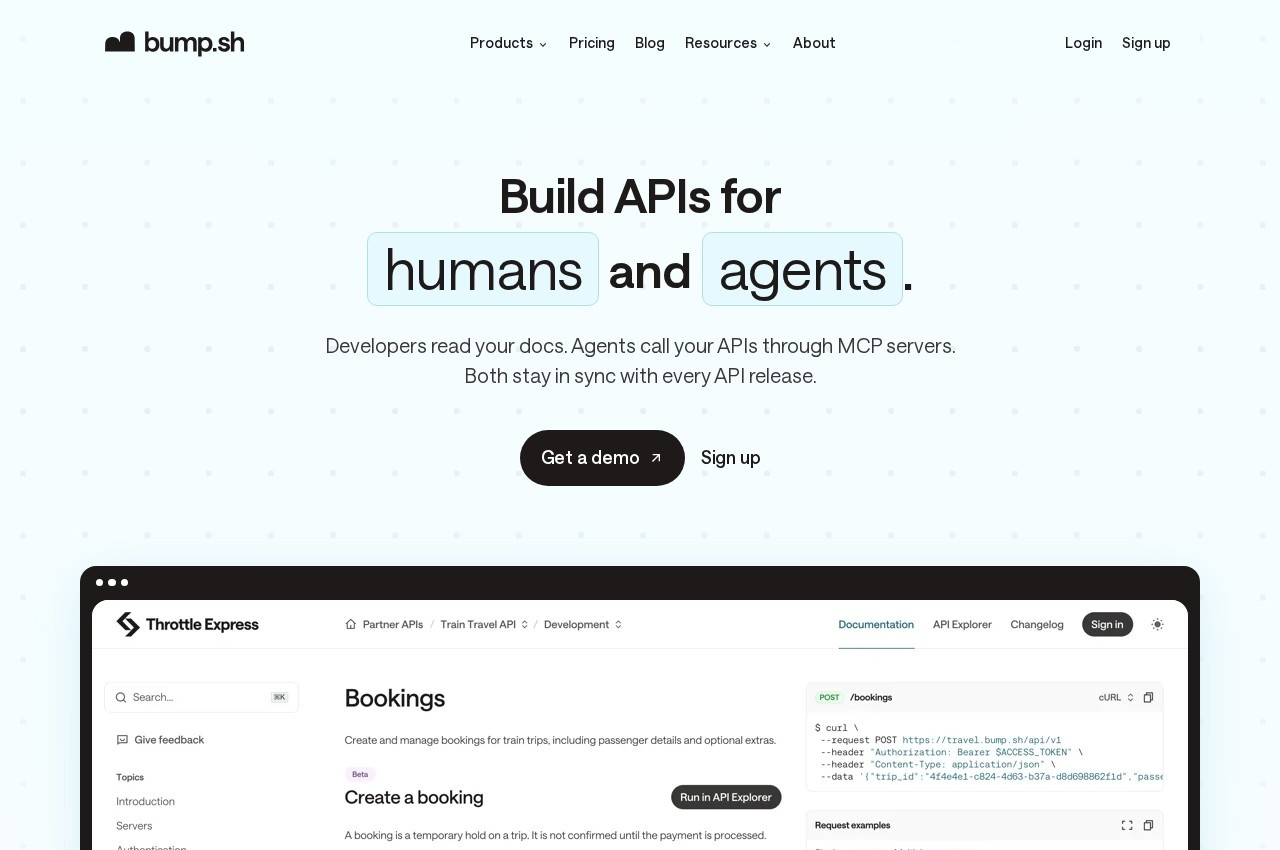 Bump.sh screenshot