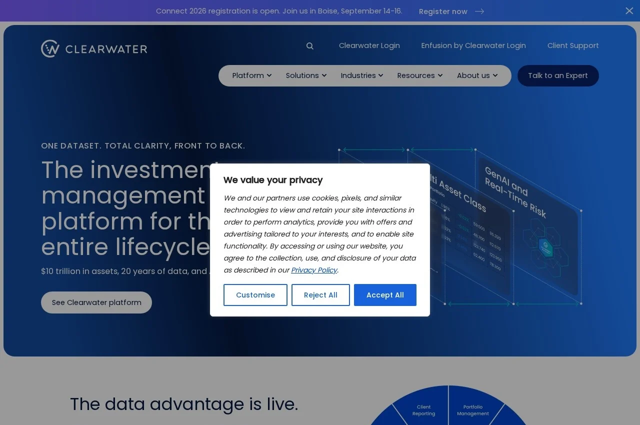 Clearwater Analytics screenshot