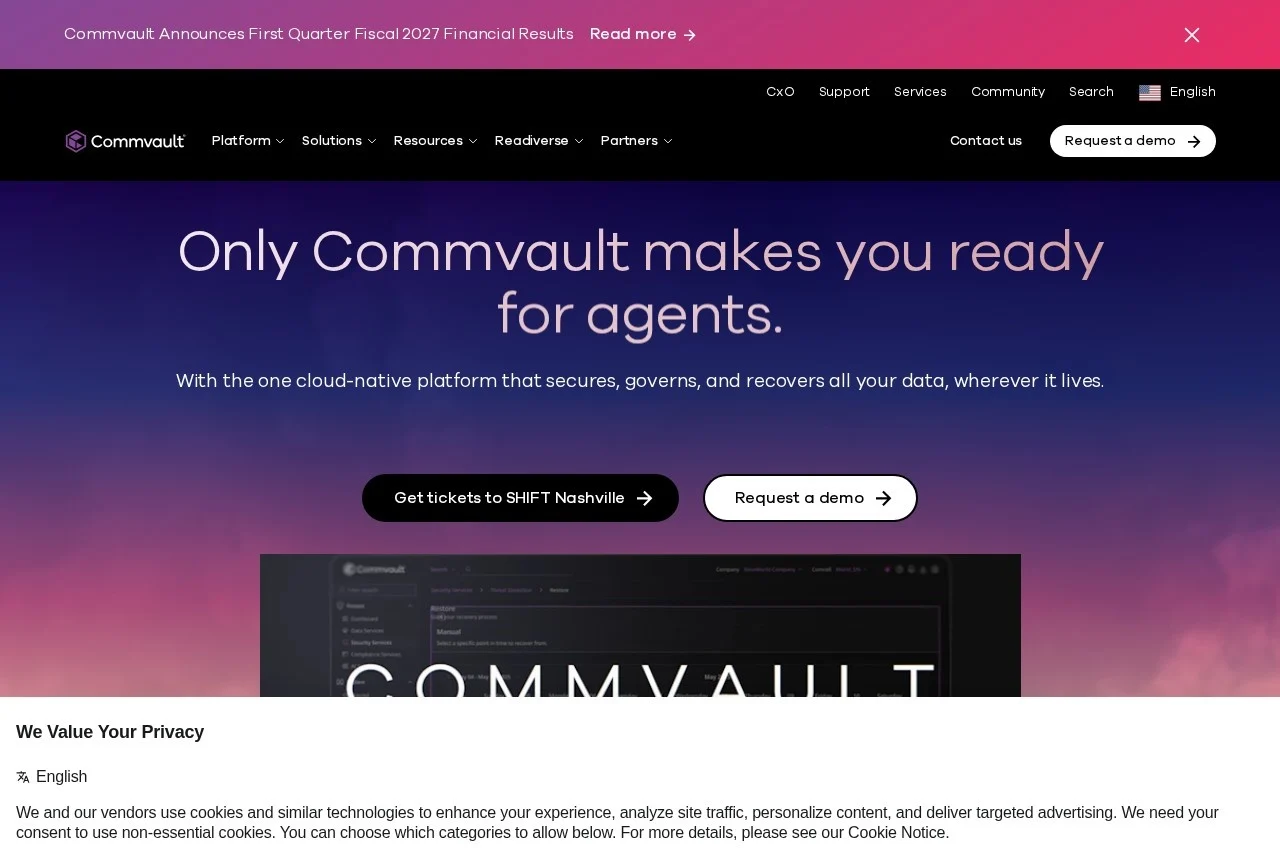 Commvault screenshot