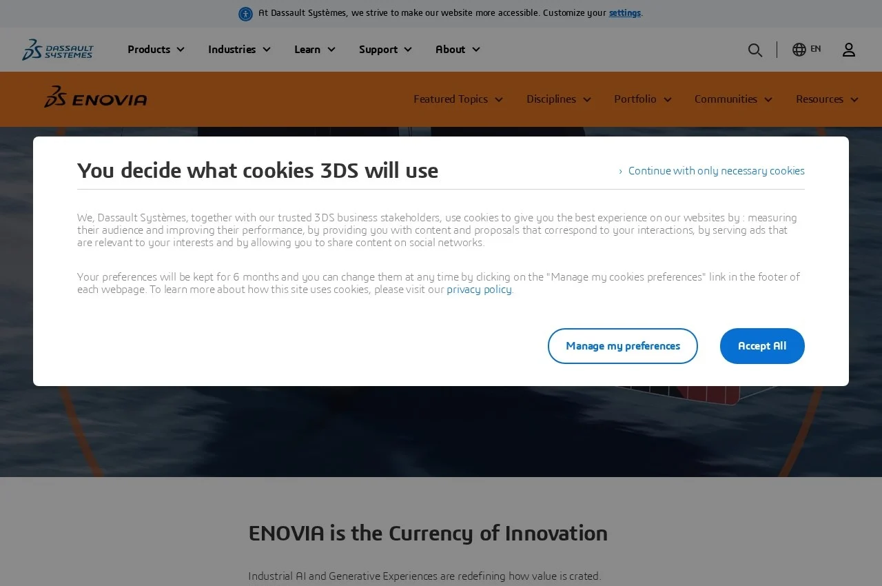 Dassault ENOVIA screenshot