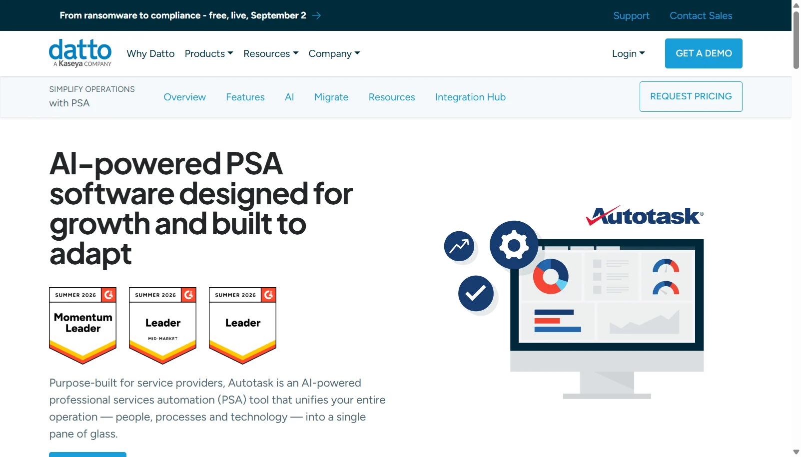 Datto Autotask PSA screenshot