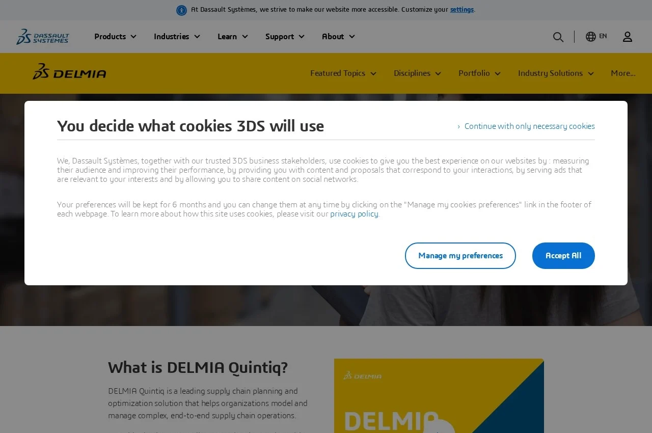 DELMIA Quintiq screenshot