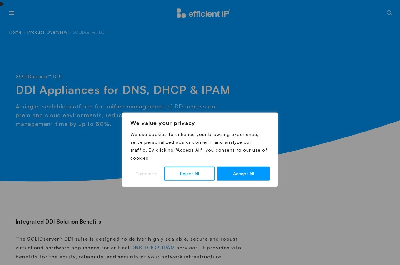 EfficientIP SOLIDserver screenshot
