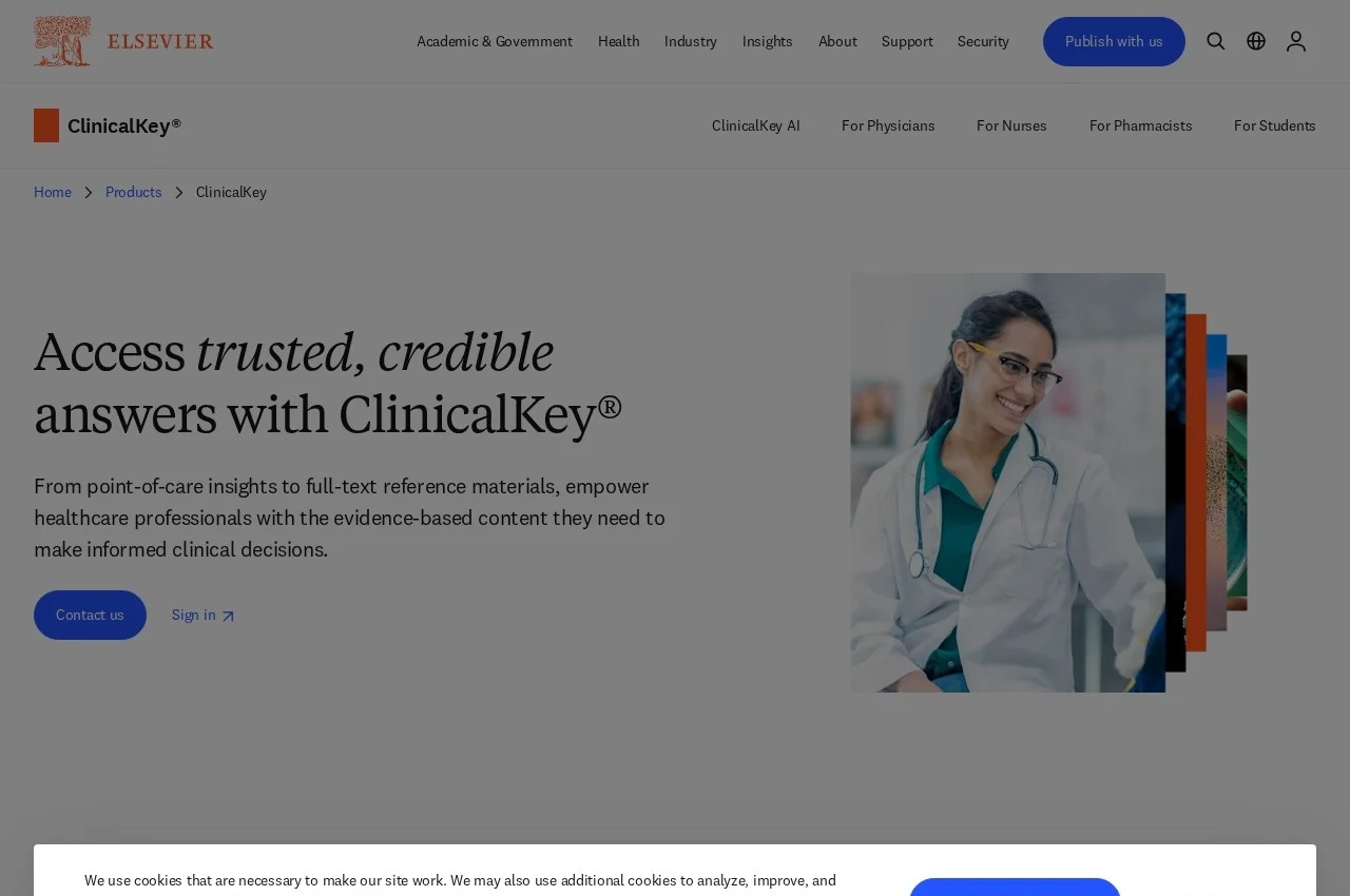 Elsevier ClinicalKey AI screenshot