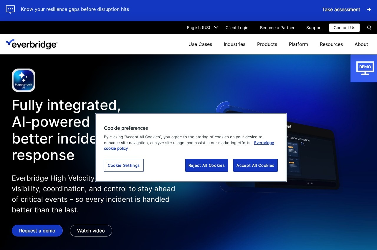 Everbridge BC in the Cloud screenshot