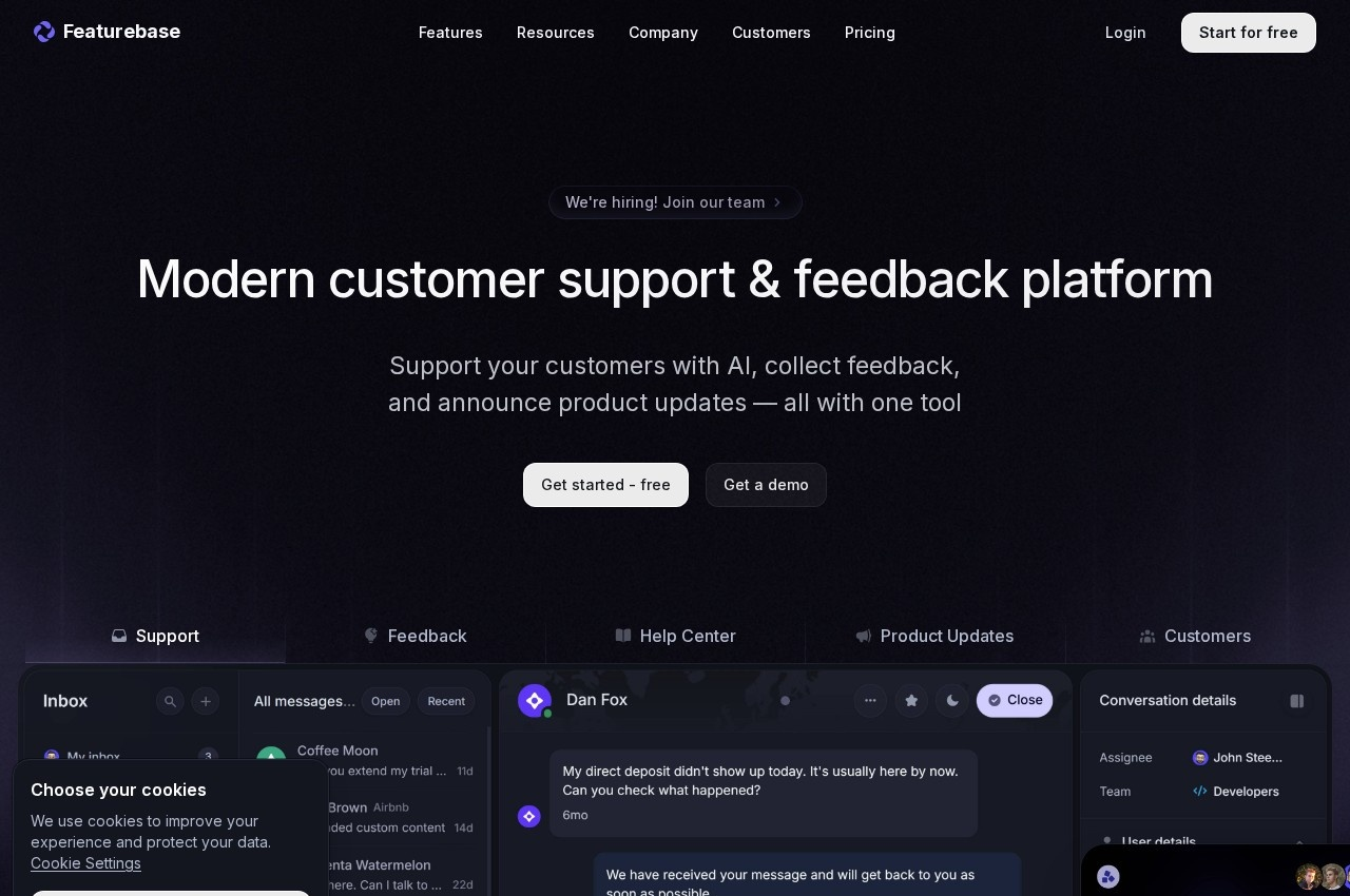 Featurebase screenshot