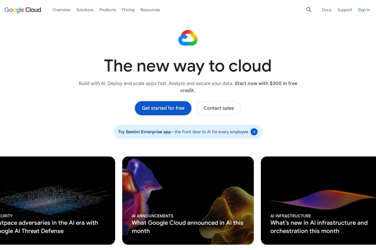 Google Cloud screenshot
