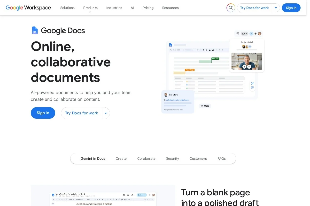 Google Docs screenshot
