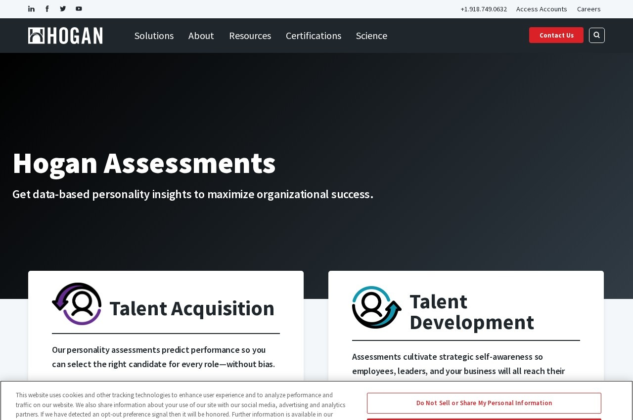 Hogan Assessments screenshot
