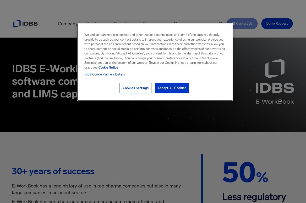 IDBS E-WorkBook screenshot