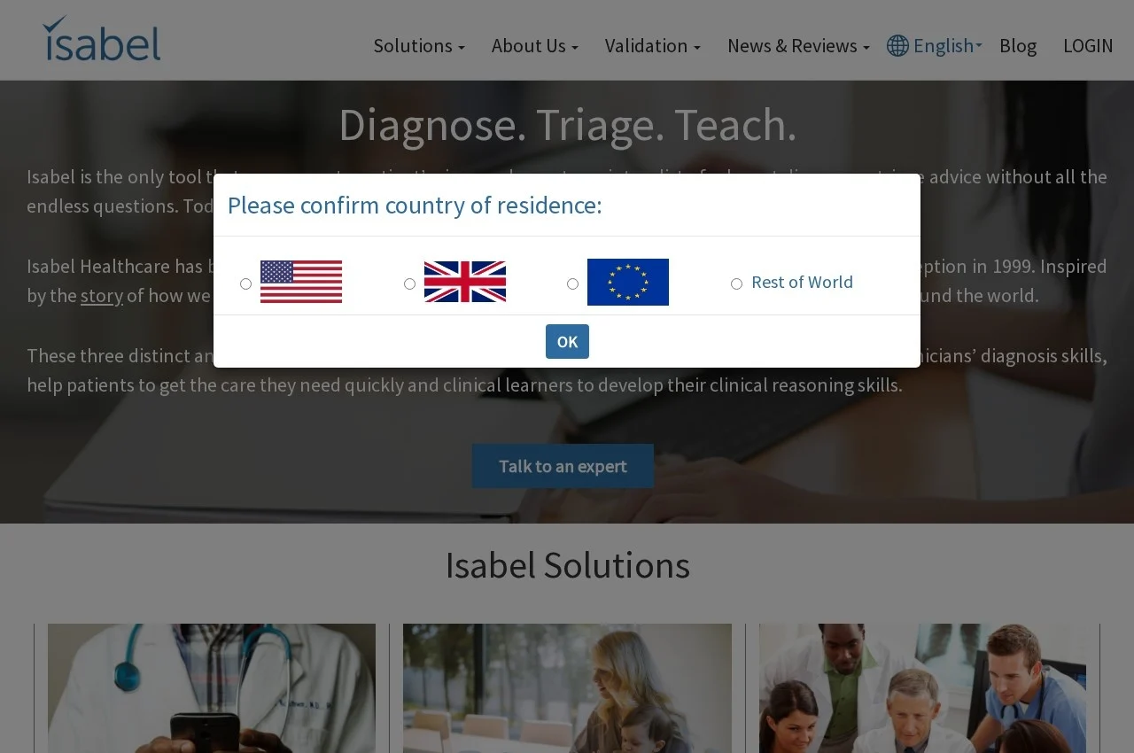 Isabel Healthcare screenshot