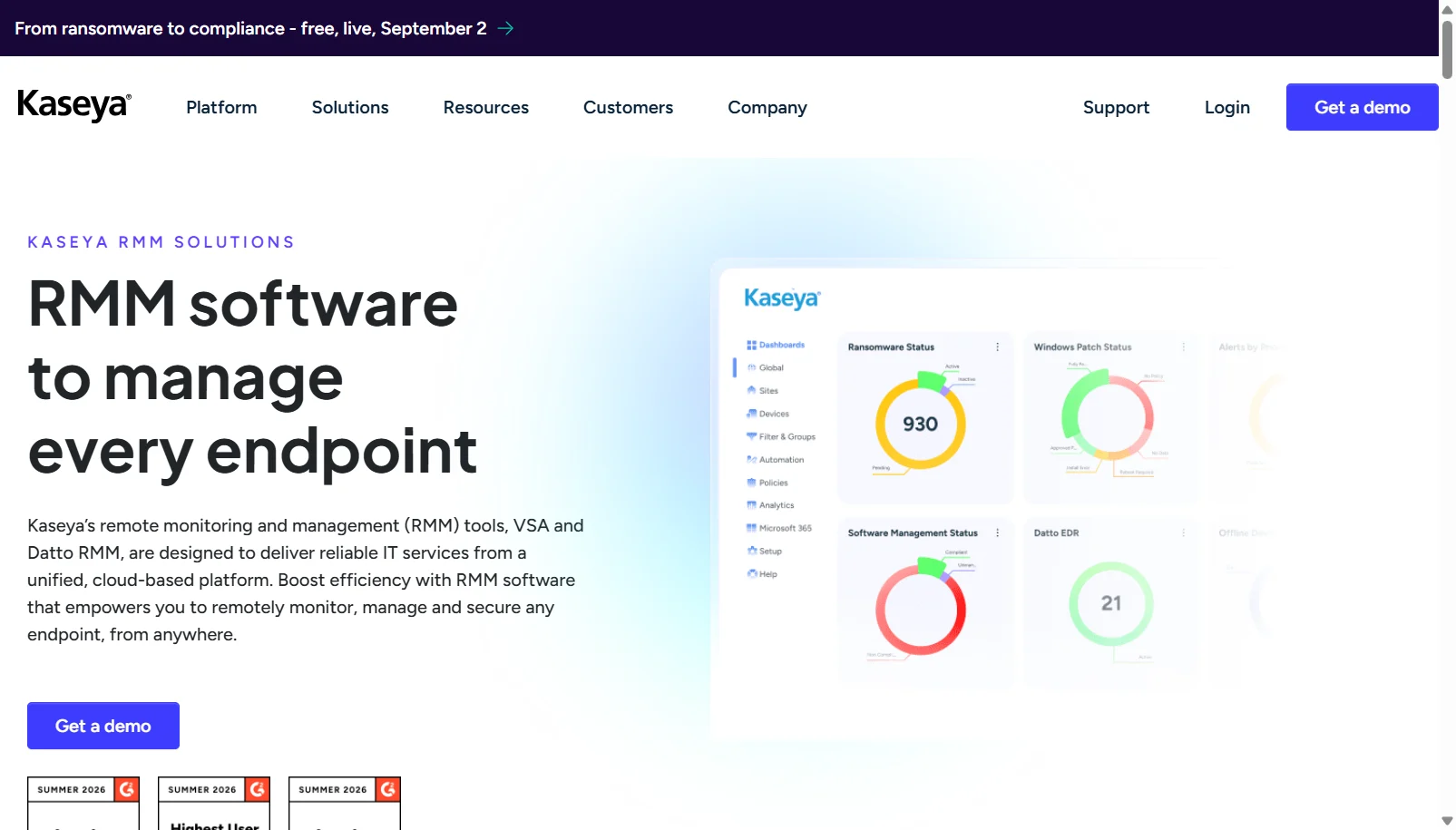 Kaseya VSA screenshot