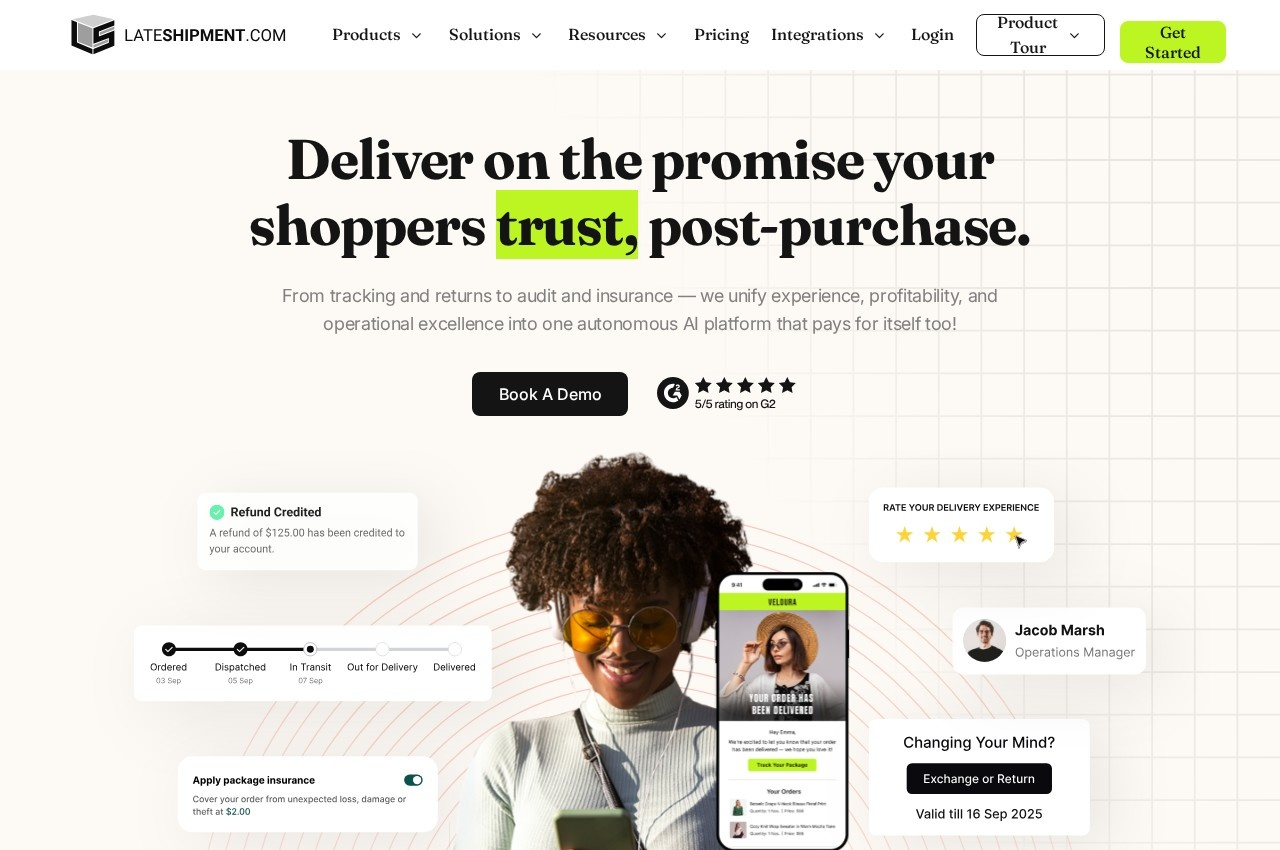 LateShipment.com screenshot