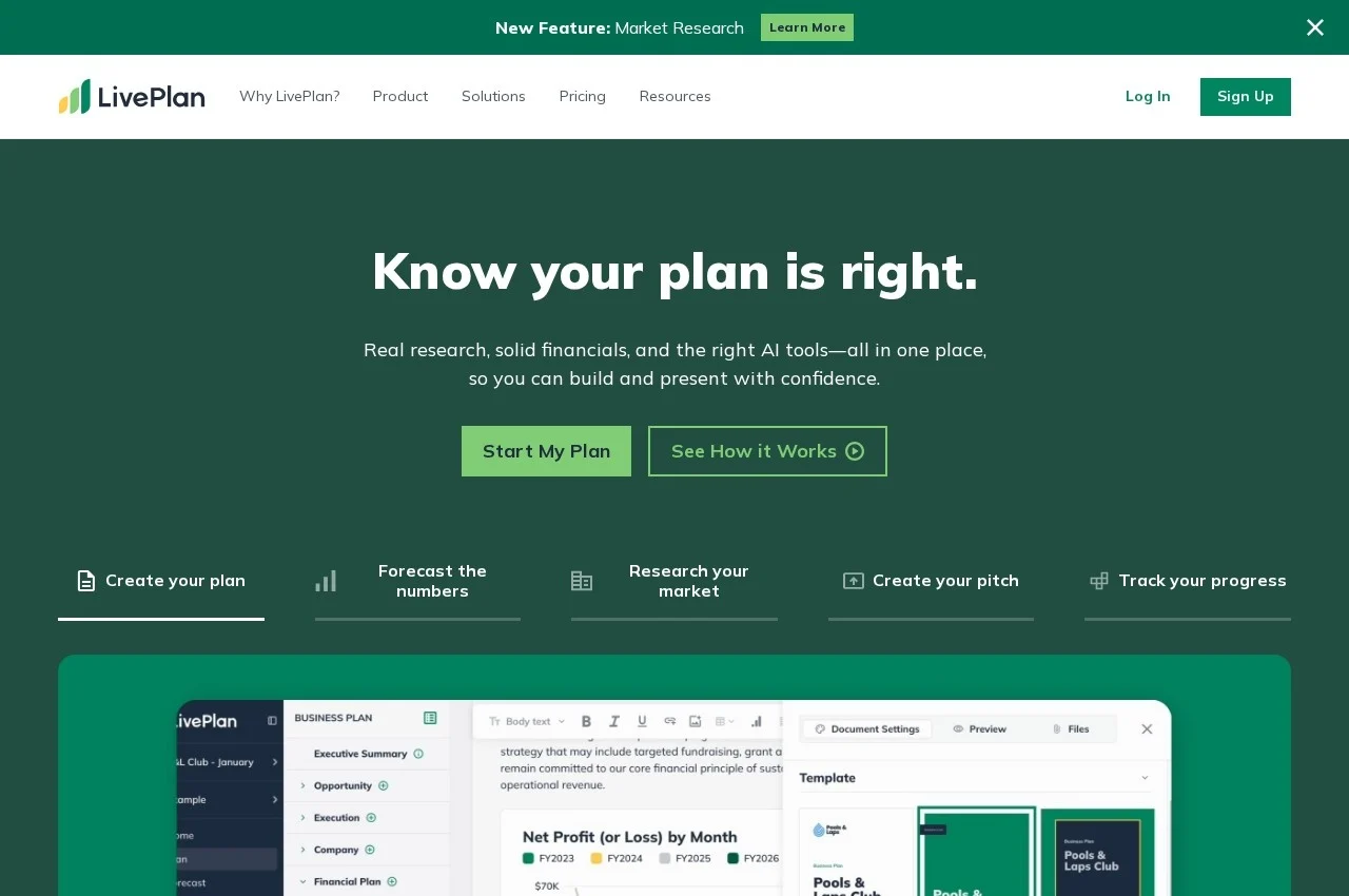 LivePlan screenshot