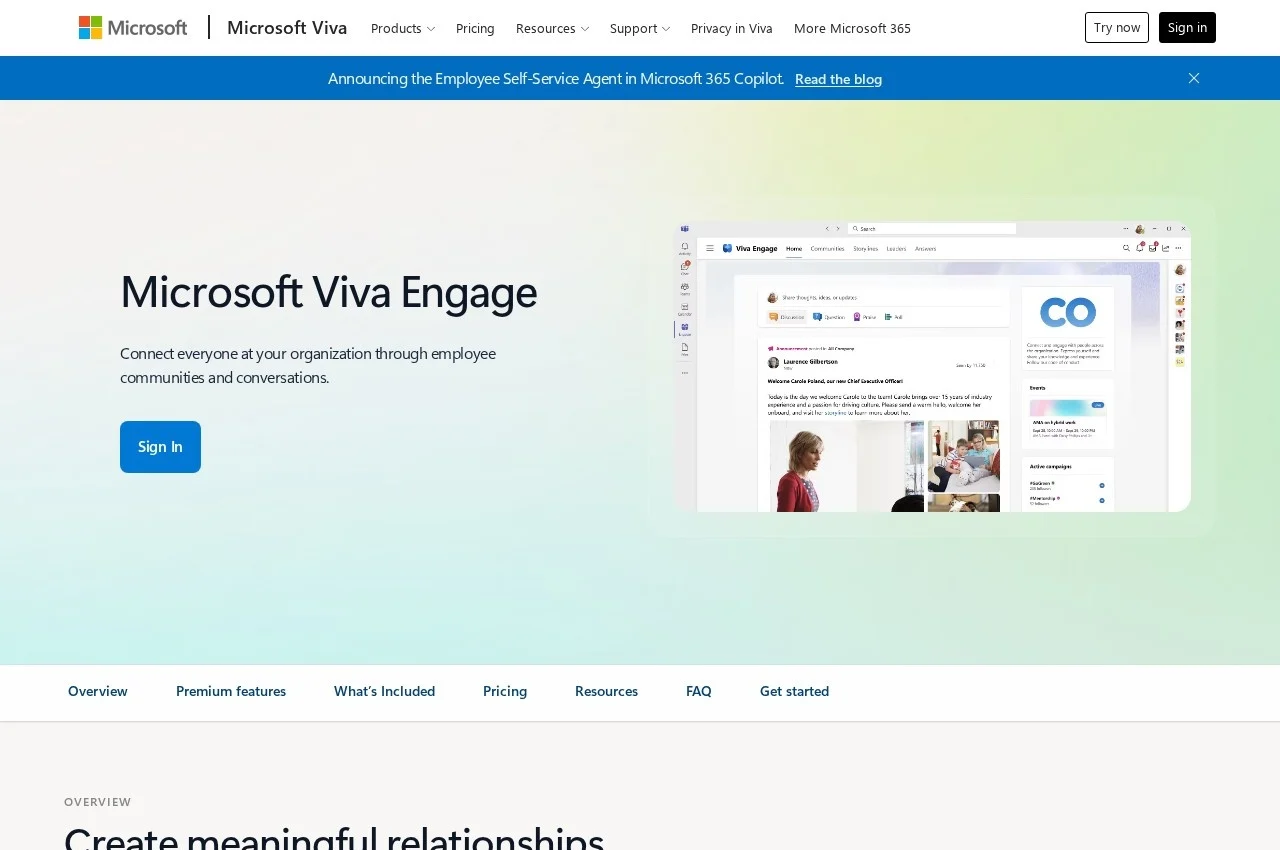 Microsoft Viva Engage (Yammer) screenshot