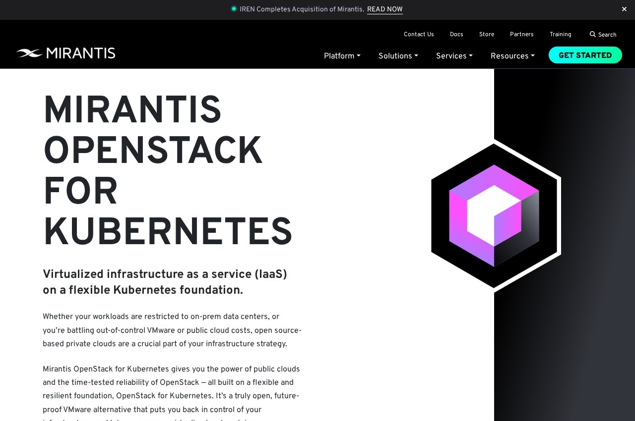 Mirantis OpenStack for Kubernetes screenshot