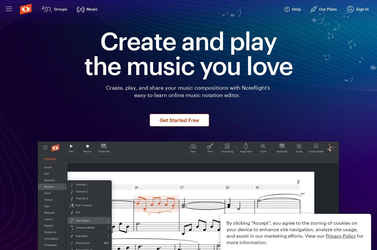 Noteflight screenshot