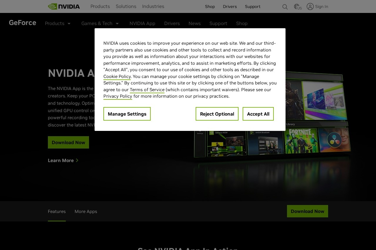 NVIDIA App screenshot