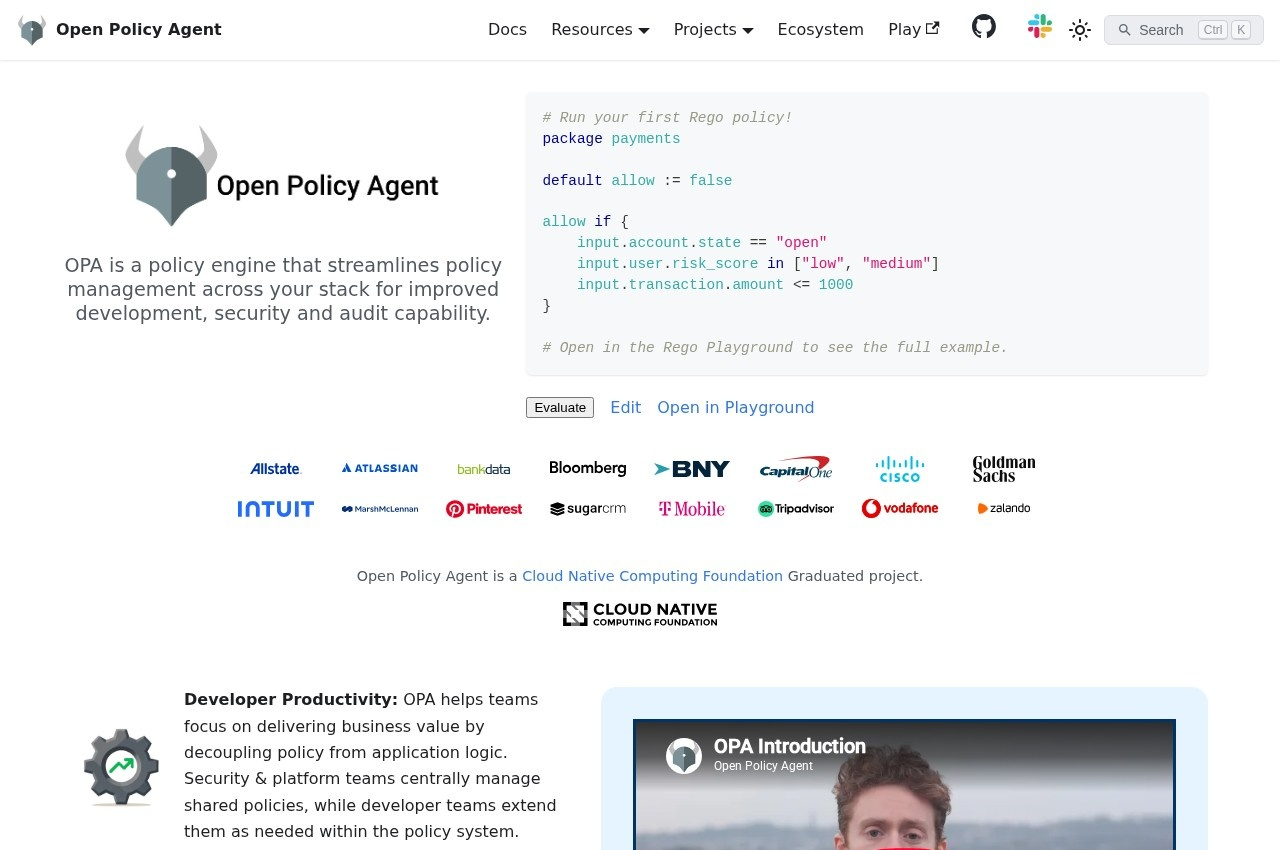 Open Policy Agent screenshot