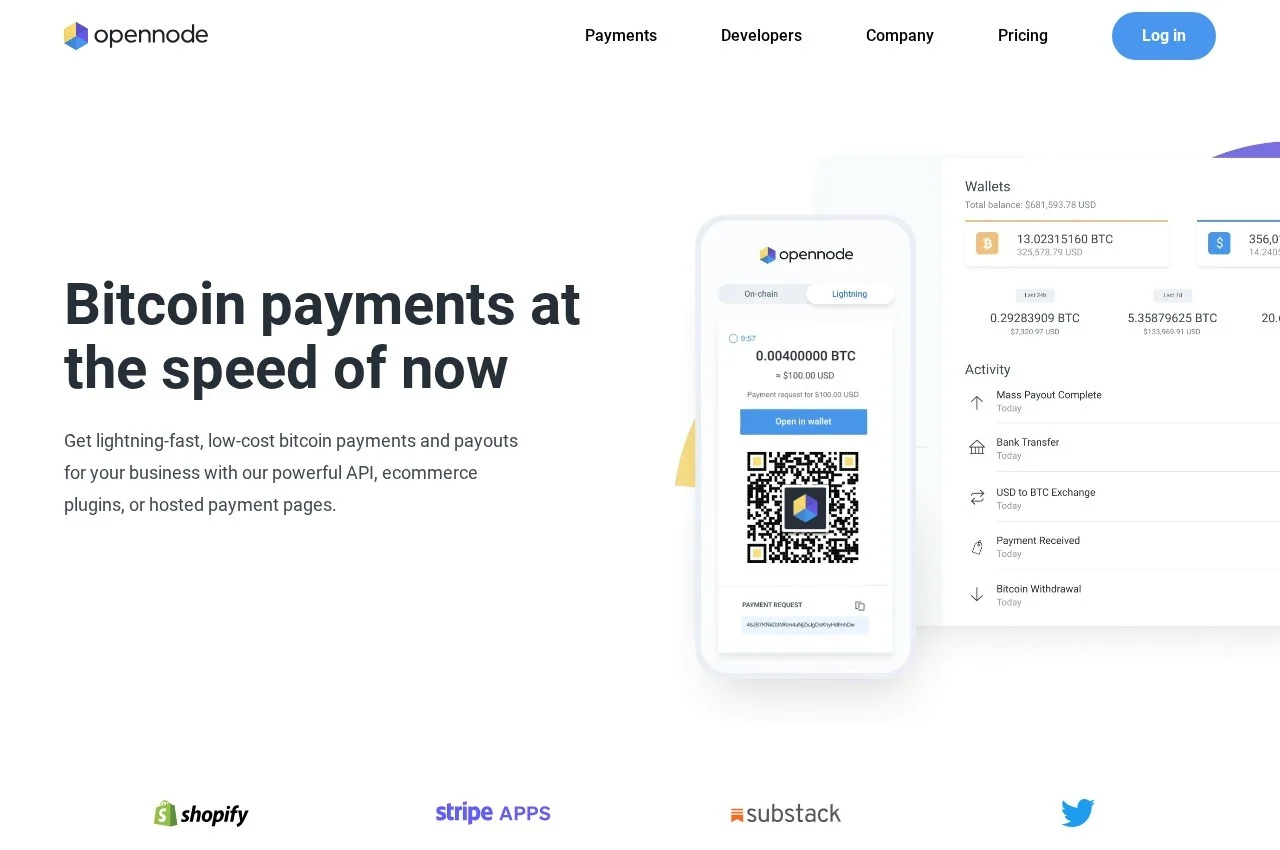 OpenNode screenshot