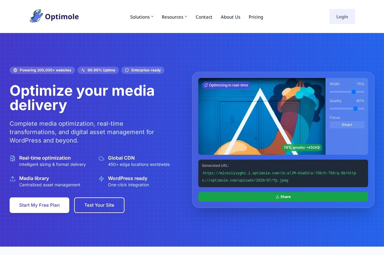 Optimole screenshot