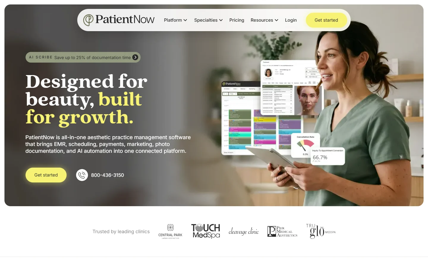 PatientNow screenshot