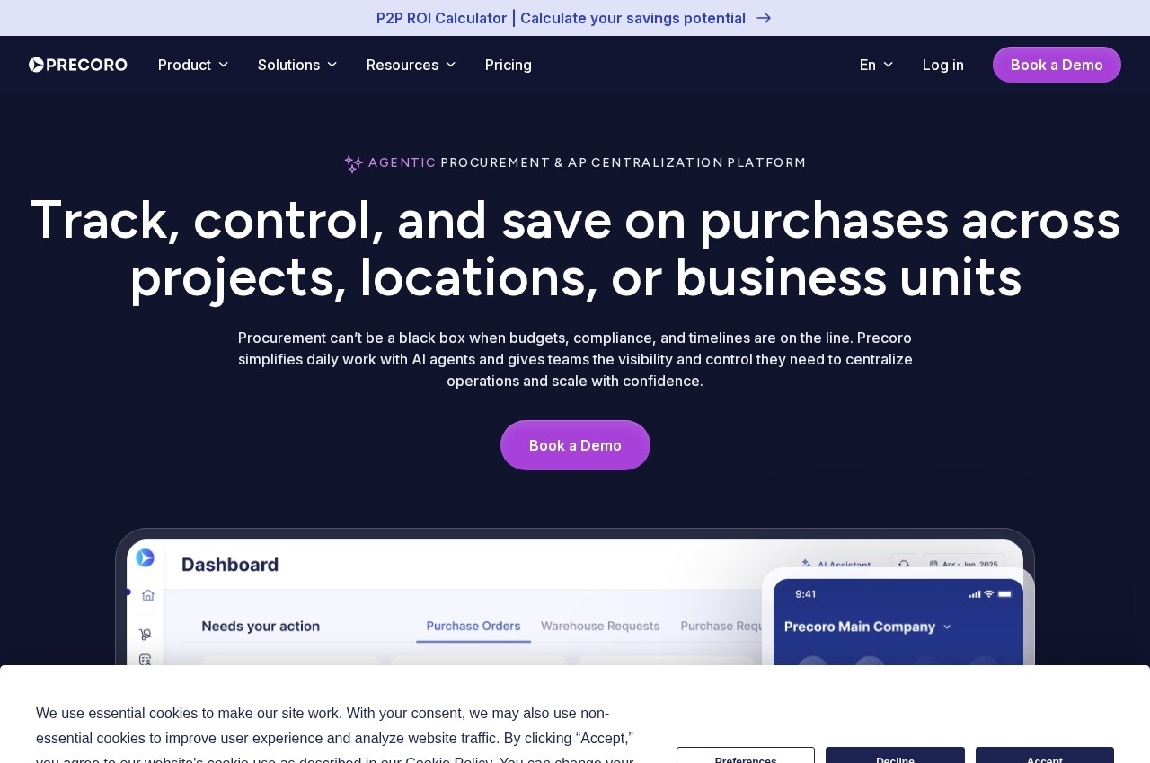 Precoro screenshot