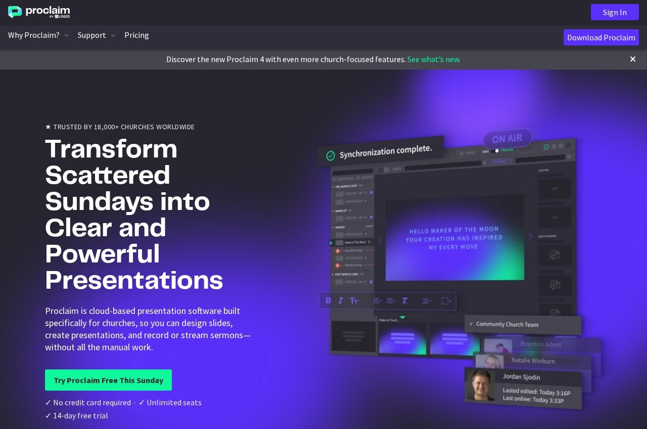 Proclaim screenshot