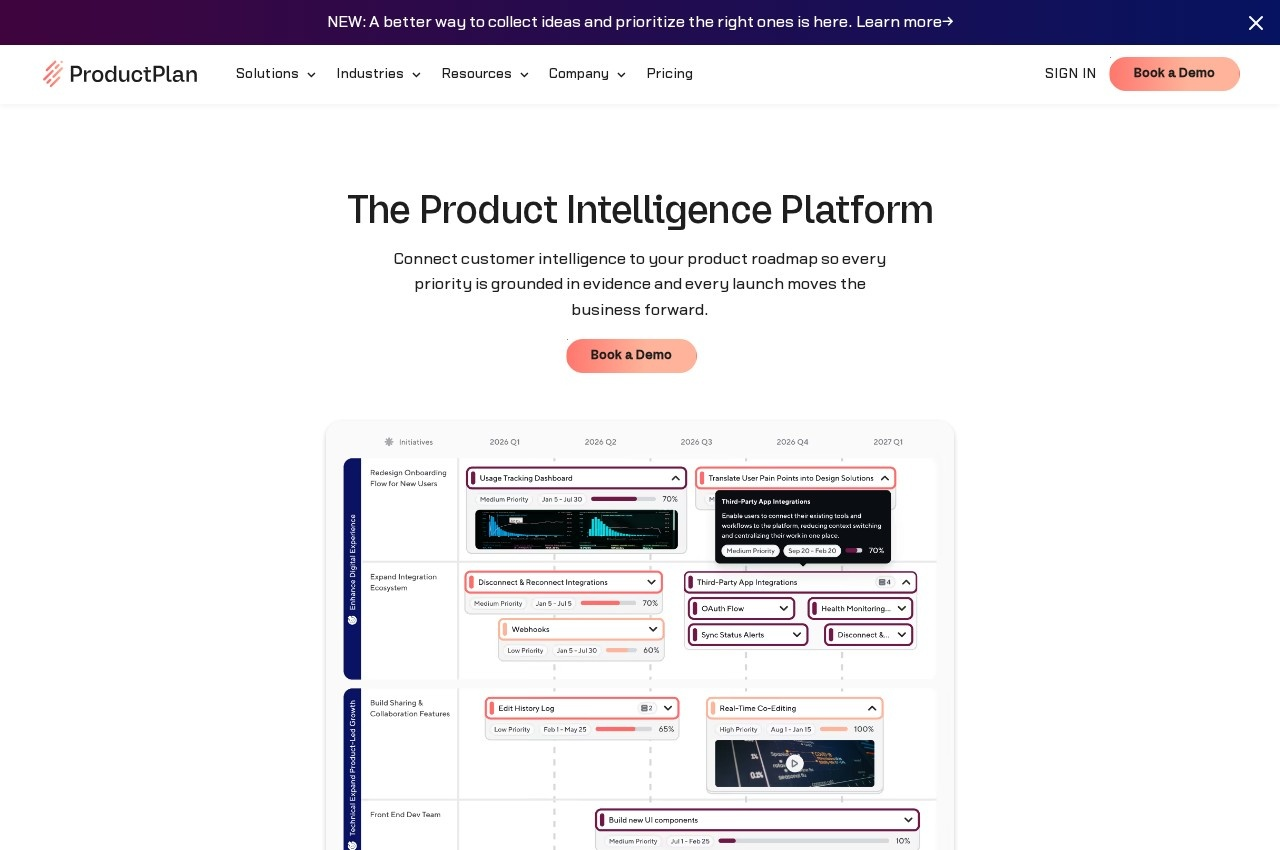 ProductPlan screenshot