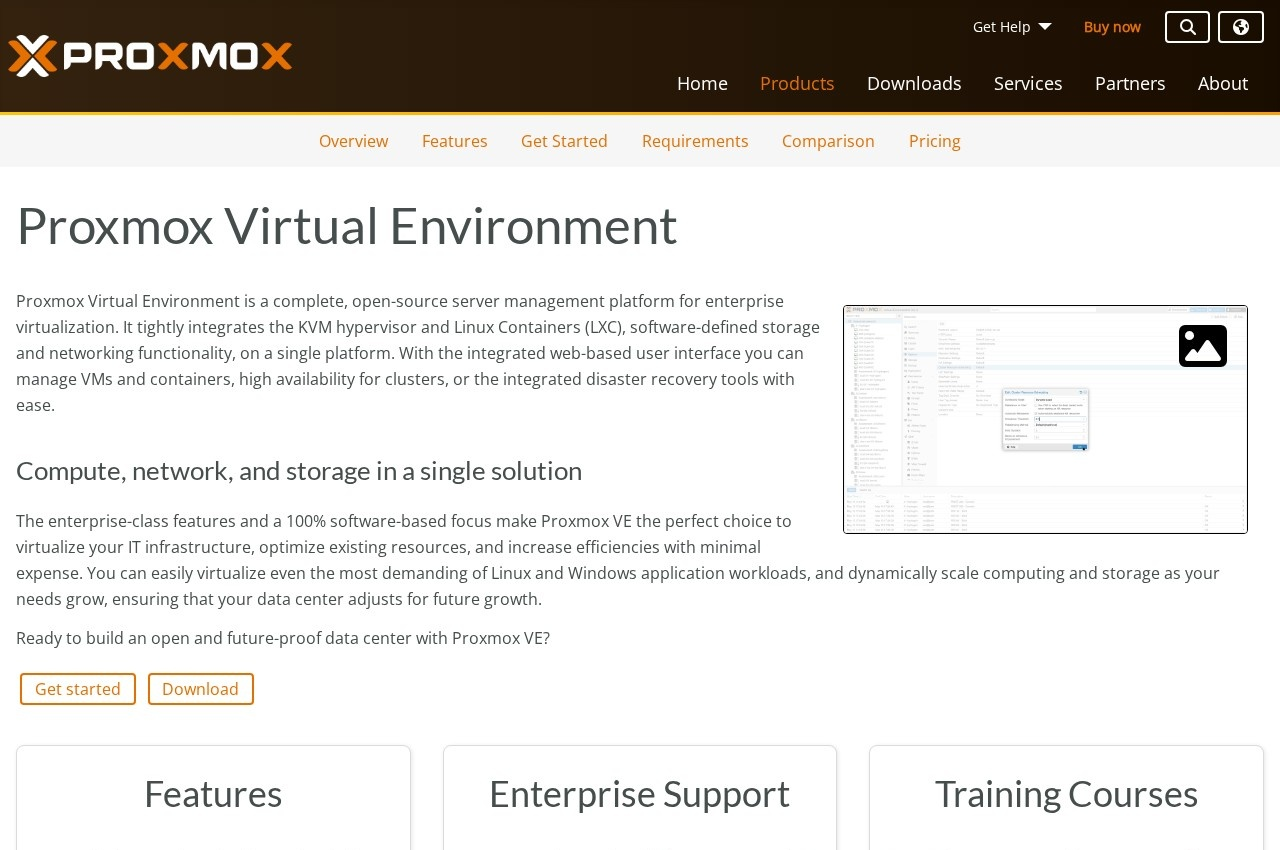 Proxmox VE screenshot