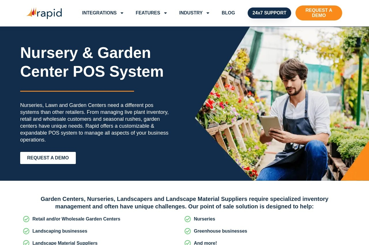 Rapid Garden POS screenshot