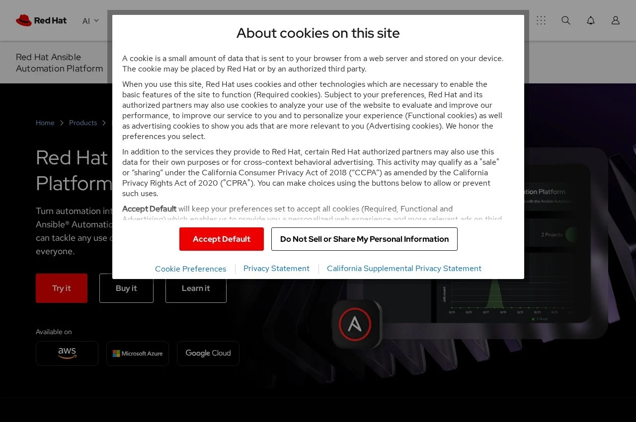 Red Hat Ansible Automation Platform screenshot