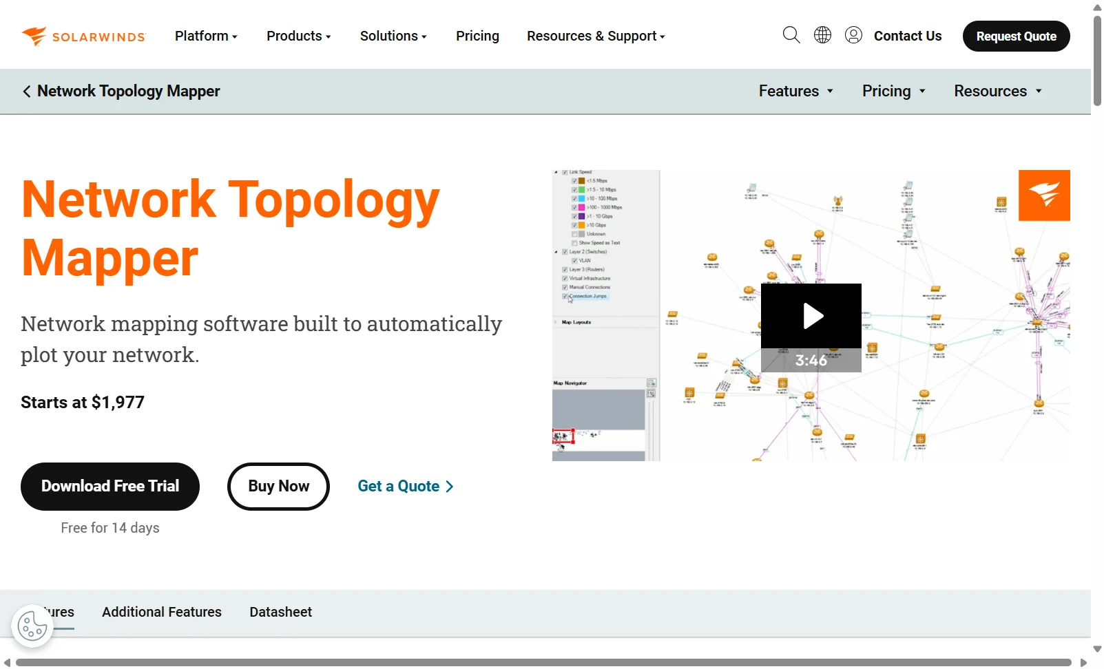 SolarWinds Network Topology Mapper screenshot