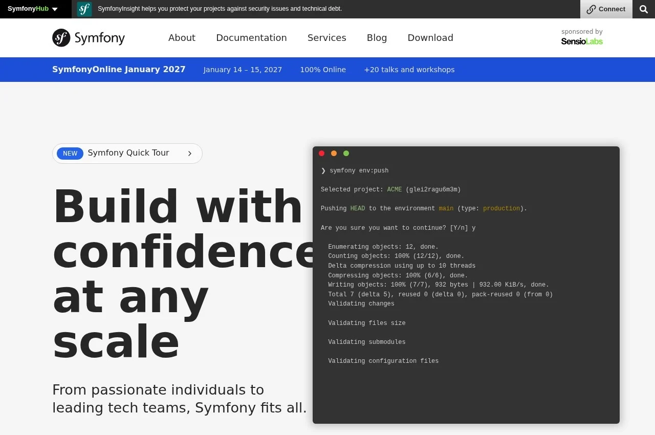 Symfony screenshot
