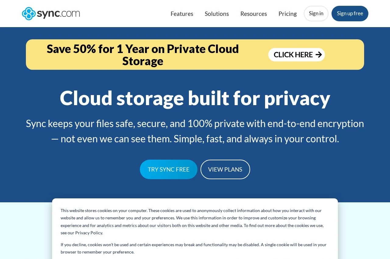 Sync.com screenshot